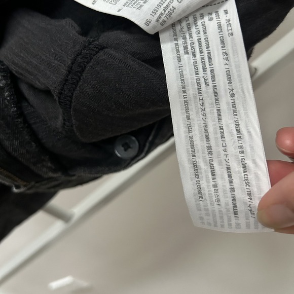 ABERCROMBIE & FITCH 90s Straight Ultra High Rise Sz 27/4R Black Jeans CrissCross - Picture 8 of 12